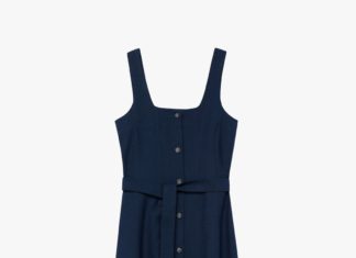 smart casual dress code : Mango Belt Strap Dress, Navy