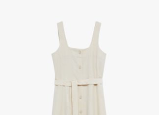 smart casual dress code women : Mango Belt Strap Dress, Light Beige