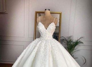wedding dress code : Bridelily Spaghetti Strap Appliques Satin Wedding Dress