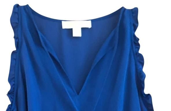 dress code policy : MICHAEL Michael Kors | Blue XS Ruffle Cold Shoulder Blouse Size 2 (XS)