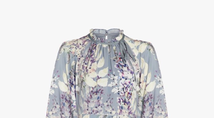 formal dress code : Adrianna Papell Watercolour Floral Knee Length Dress, Dusty Blue/Multi