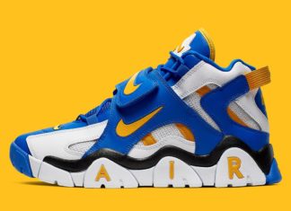 nike air barrage mid : The Nike Air Barrage Mid Appears In Classic Rams Colors