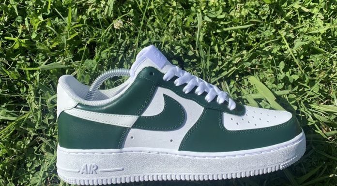 nike air force 1 custom : Dark green Air Force 1