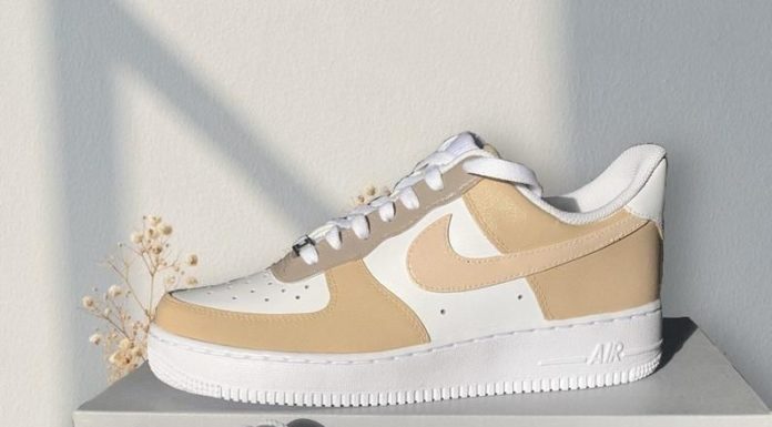 nike air force 1 high : Custom Nike Air Force 1 Beige Neutral Colors