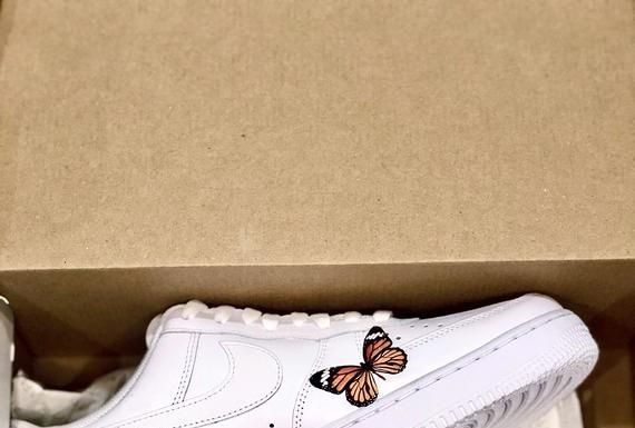 nike air force high tops : Butterfly Monarch 3M Heat Transfer DECAL ONLY Stickers – Nike Air Force 1 custom orange heat transfe
