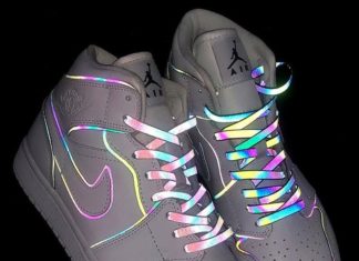 nike air max dia : Iridescent 3M Reflective Flat Laces For Air Jordan Air Max Force 1 Rainbow Fearless 1 Rainbow