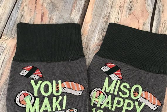 nobu dress code : Sushi Socks – Groom Socks – Anniversary Gift – Gift for Husband – Mens Dress Socks – Mens Christmas Gift – Gift from Bride – Sushi Gift