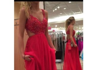 red dress discount code : Backless Red Prom Dress For Juniors Freshmen Homecoming Dress MA157