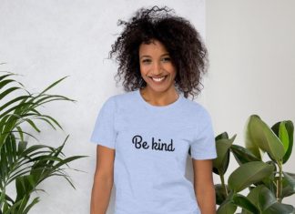 white nike air max : Be Kind Unisex T-Shirt – Heather Blue / M